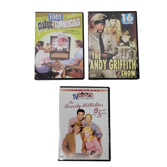 Various Other - 1001 Classic Commercials Andy Griffith Show Beverly Hillbillies DVDs Lot Of 3